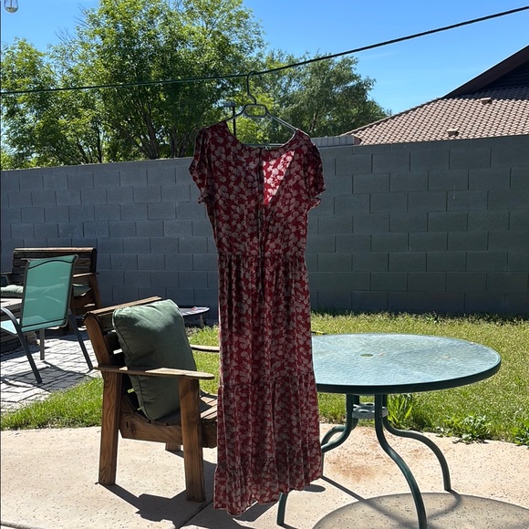 Floral Red Maxi Dress - Picture 2 of 16